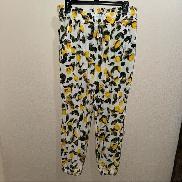 Solitaire Swim Lemon Print Lounge Pants - Size L - Picture 9 of 9